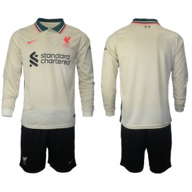 Jalkapallo Pelipaidat/Peliasut Liverpool Lasten Vieraspaita 2021-2022 Pitkähihainen